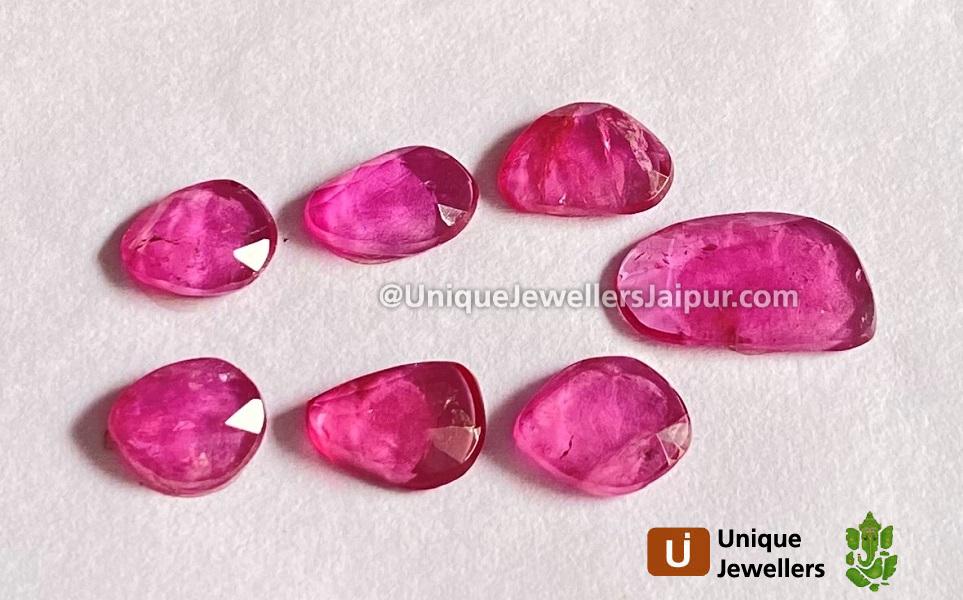 Rubelite Rose Cut Slices