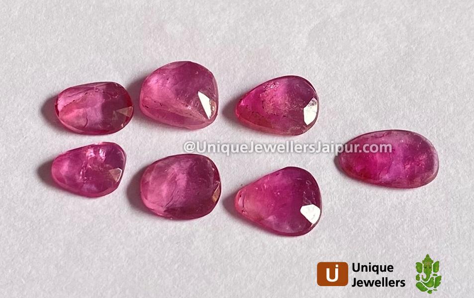 Rubelite Rose Cut Slices