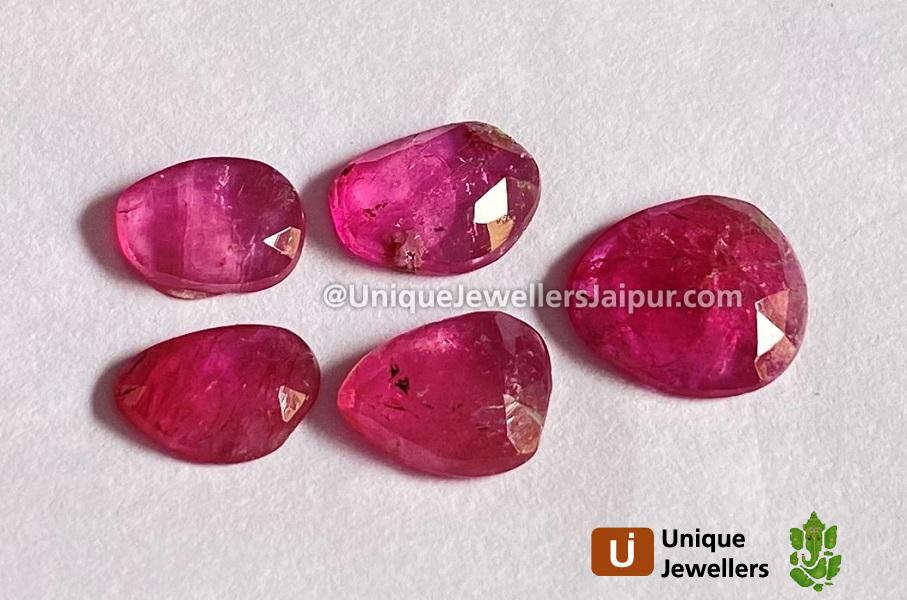 Rubelite Rose Cut Slices