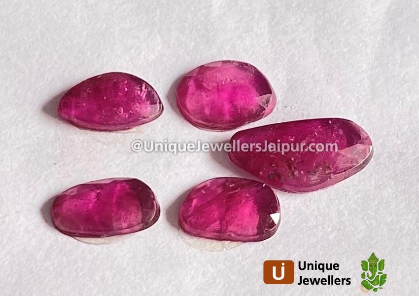 Rubelite Rose Cut Slices