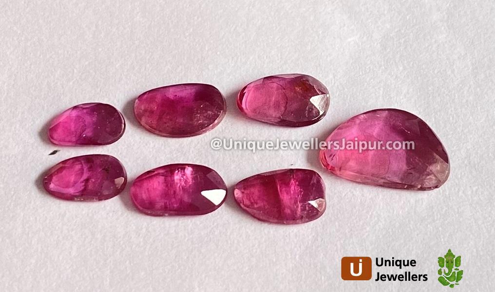 Rubelite Rose Cut Slices