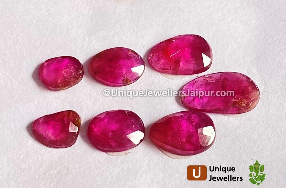 Rubelite Rose Cut Slices