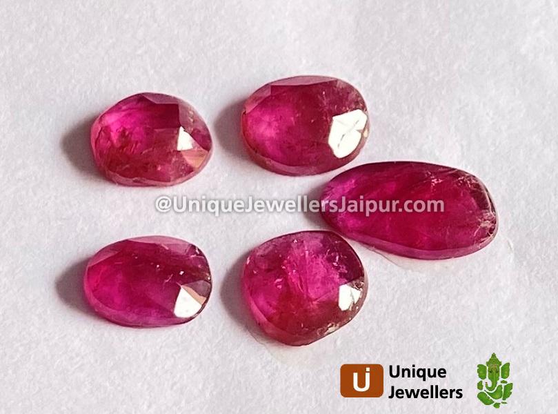 Rubelite Rose Cut Slices