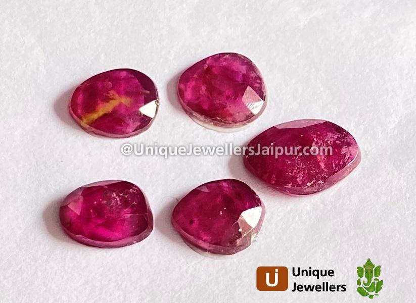 Rubelite Rose Cut Slices