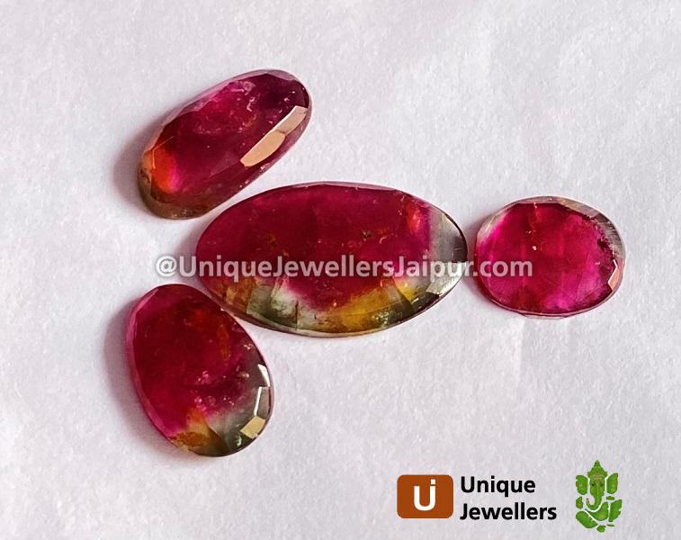 Watermelon Tourmaline Rose Cut Slices