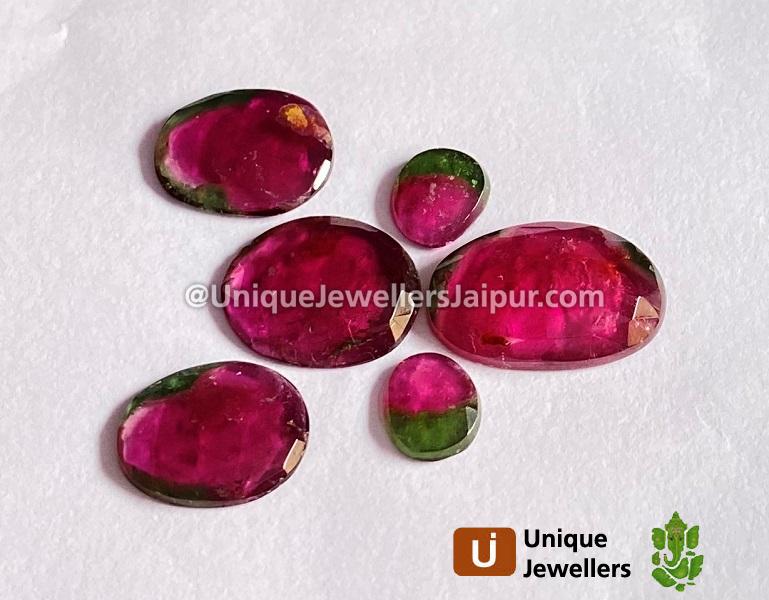 Watermelon Tourmaline Rose Cut Slices