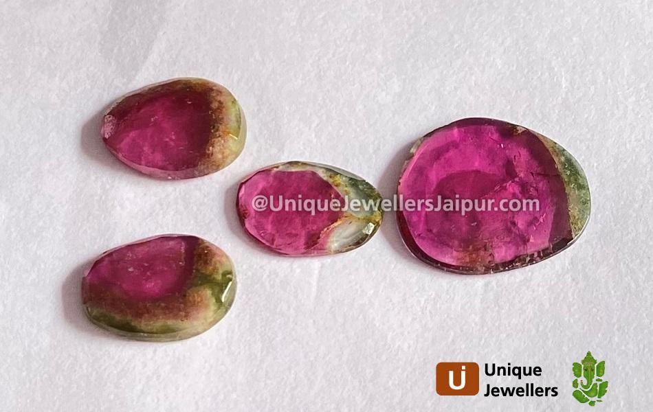 Watermelon Tourmaline Rose Cut Slices