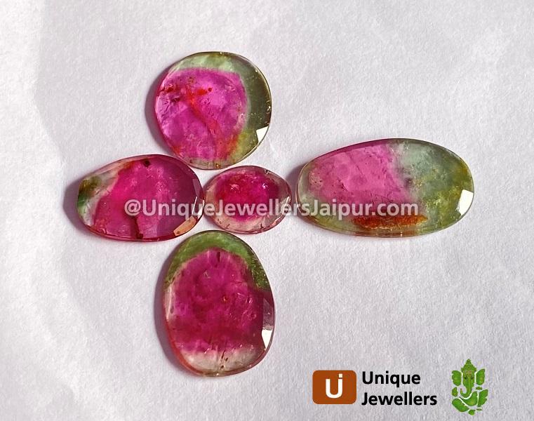 Watermelon Tourmaline Rose Cut Slices