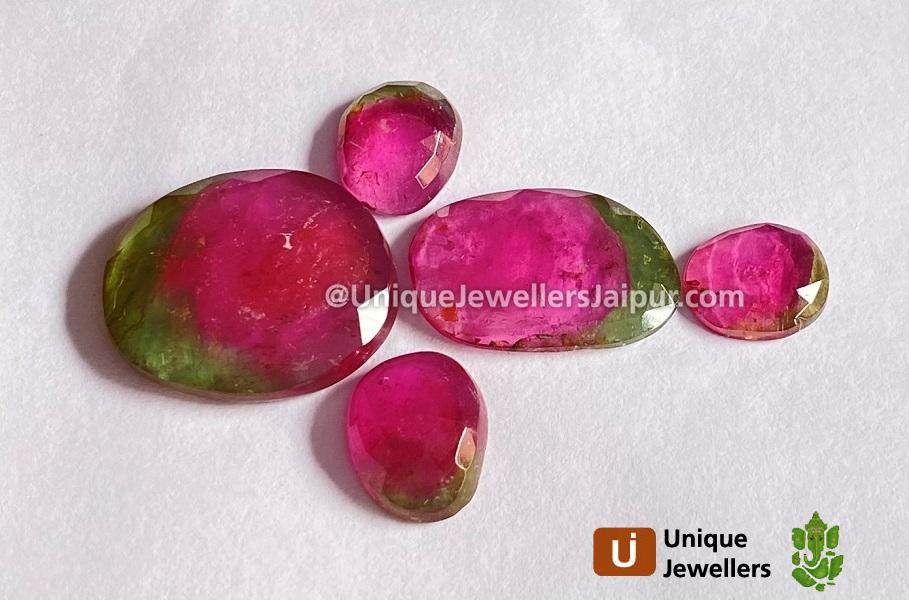 Watermelon Tourmaline Rose Cut Slices