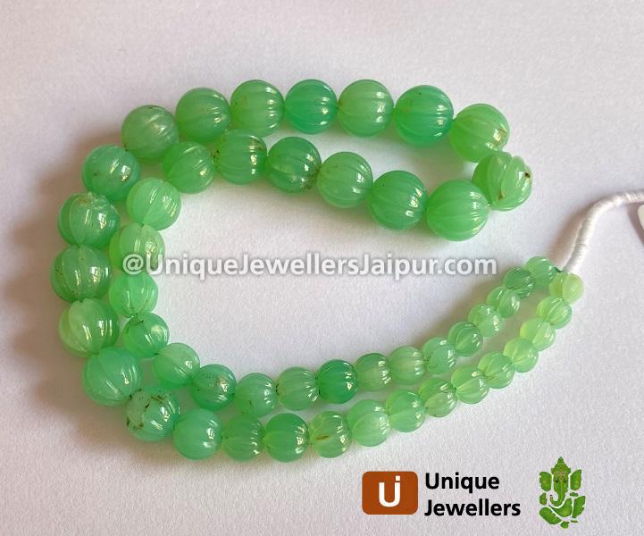 Chrysoprase Carved Pumpkin Balls Beads