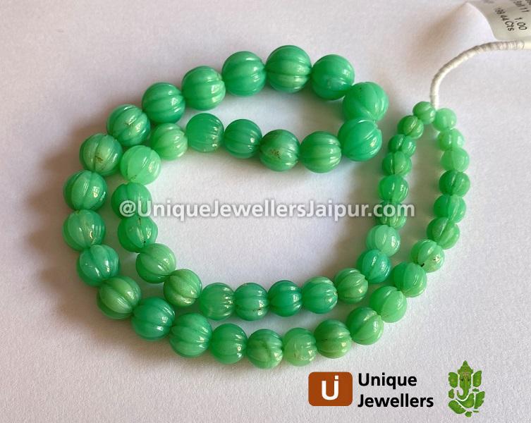 Chrysoprase Carved Pumpkin Balls Beads