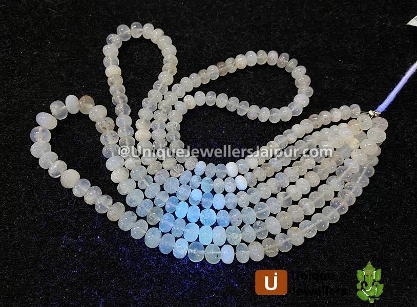 Milky Hyalite Opal Far Smooth Roundelle Shape Beads