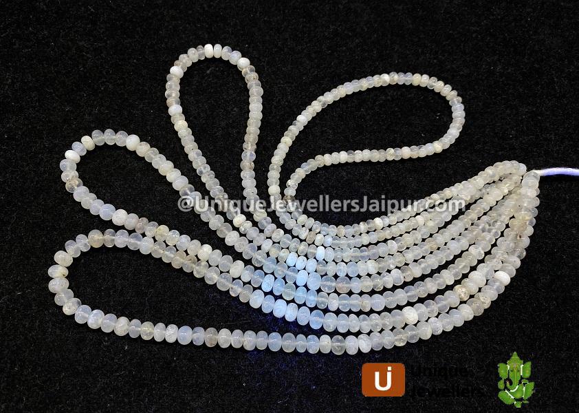 Milky Hyalite Opal Smooth Roundelle Shape Beads