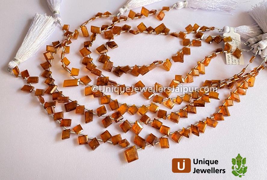 Orange Kyanite Faceted Kite Beads