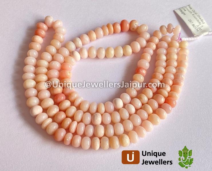 Pink Opal Shaded Smooth Roundelle Beads