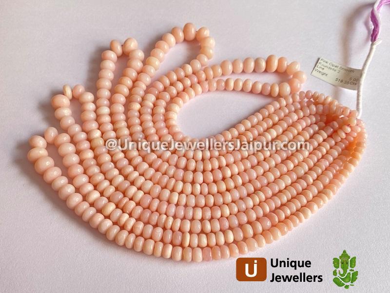 Pink Opal Smooth Roundelle Beads