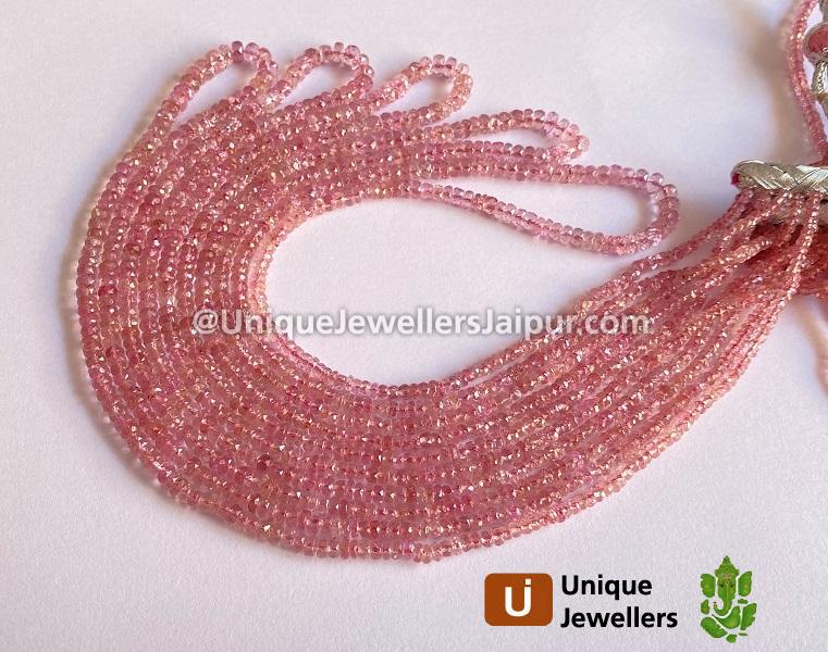 Light Pink Tourmaline Faceted Roundelle Beads