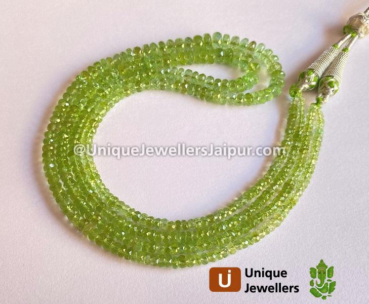 Light Basil Green Tourmaline Faceted Roundelle Beads