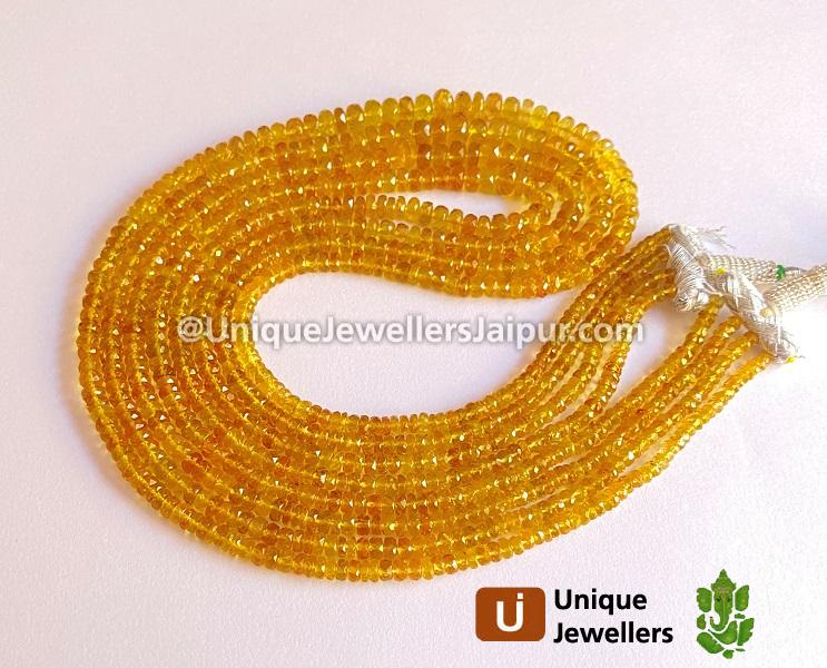 Lemon Tourmaline Tourmaline Faceted Roundelle Beads