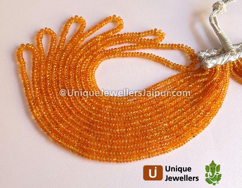 Mandarin Garnet Smooth Roundelle Beads