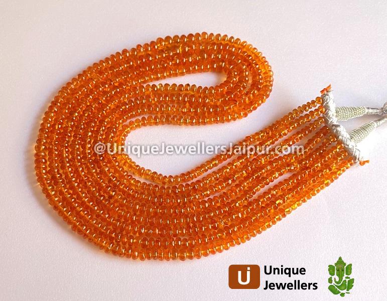 Mandarin Garnet Smooth Roundelle Beads