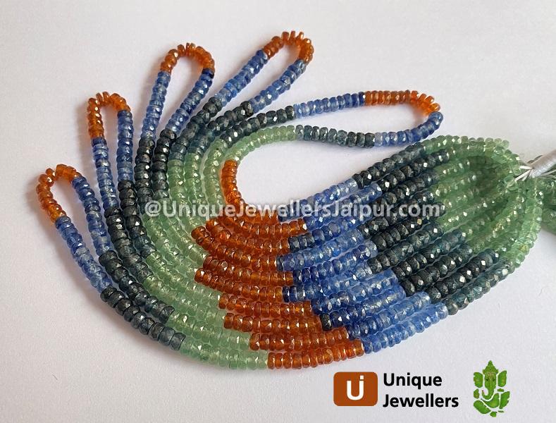 Multi Kyanite Faceted Roundelle Beads