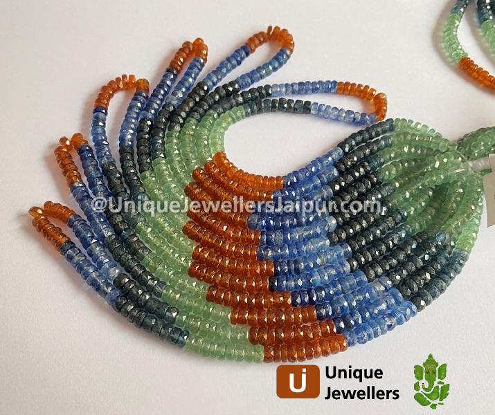 Multi Kyanite Faceted Roundelle Beads