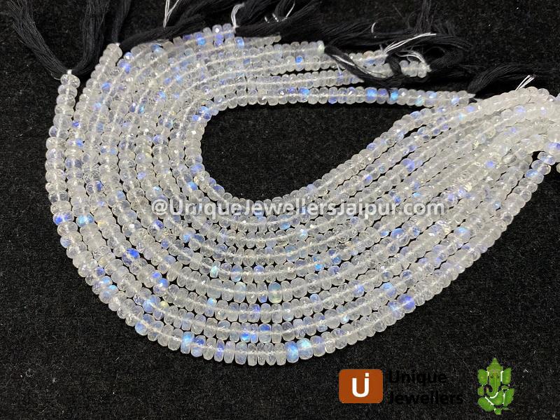 Rainbow Moonstone Far Faceted Roundelle Beads