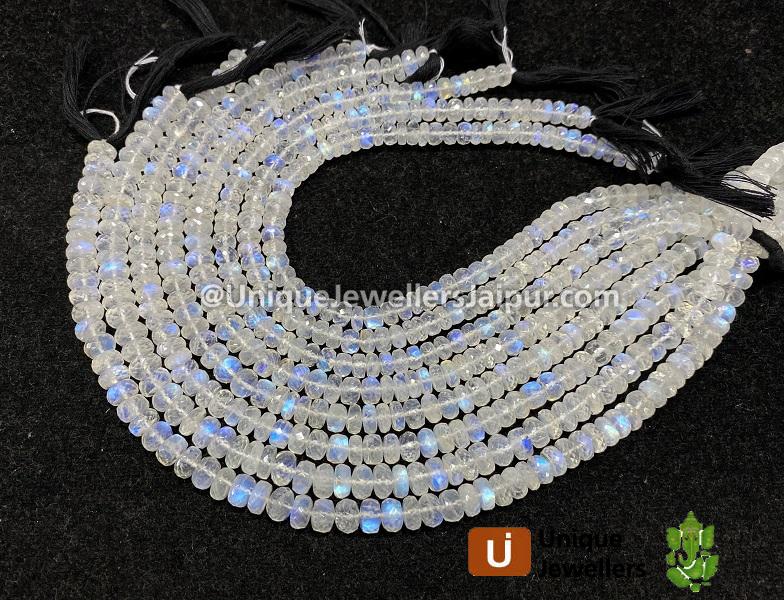 Rainbow Moonstone Far Faceted Roundelle Beads