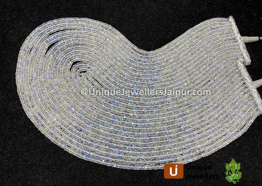 Rainbow Moonstone Faceted Tyre Beads