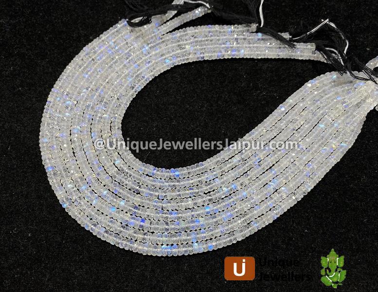 Rainbow Moonstone Faceted Tyre Beads