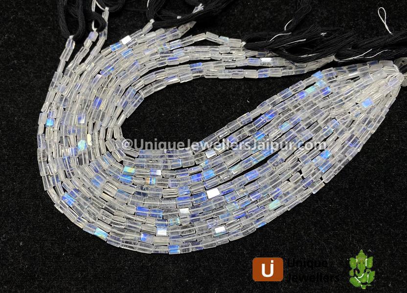 Rainbow Moonstone Faceted Baguette Beads