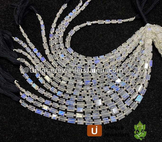 Rainbow Moonstone Faceted Baguette Beads