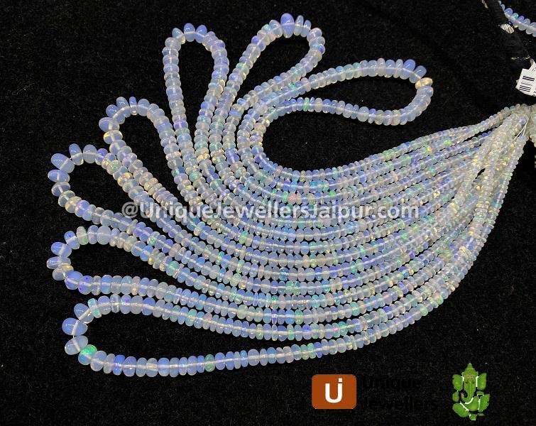 White Ethiopian Opal Far Smooth Roundelle Beads