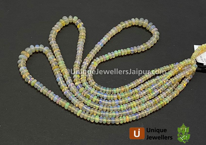 Orange Ethiopian Opal Far Smooth Roundelle Beads