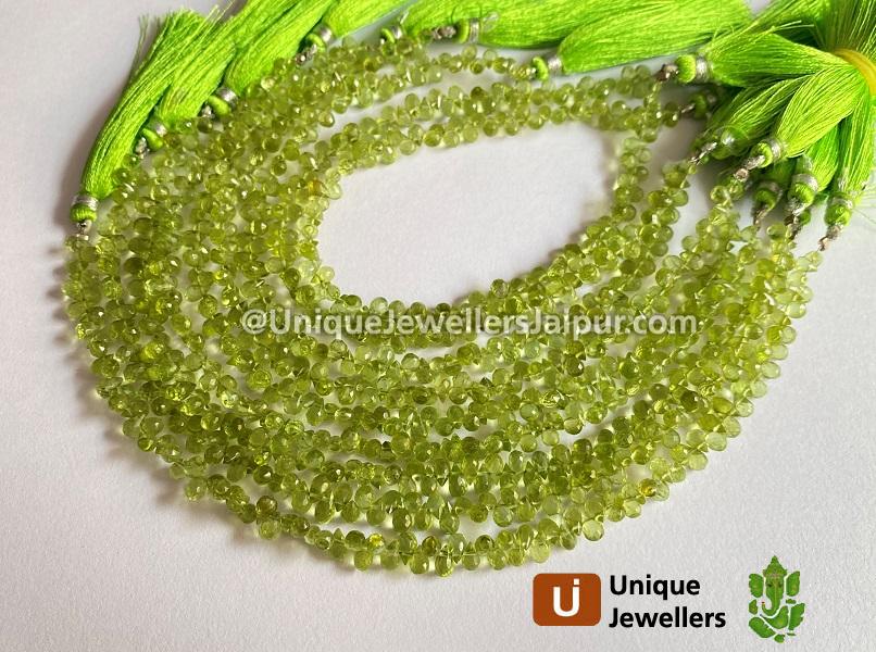 Peridot Faceted Drops Beads