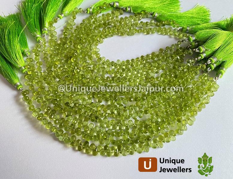 Peridot Faceted Drops Beads