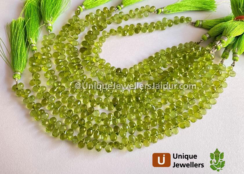 Peridot Faceted Drops Beads