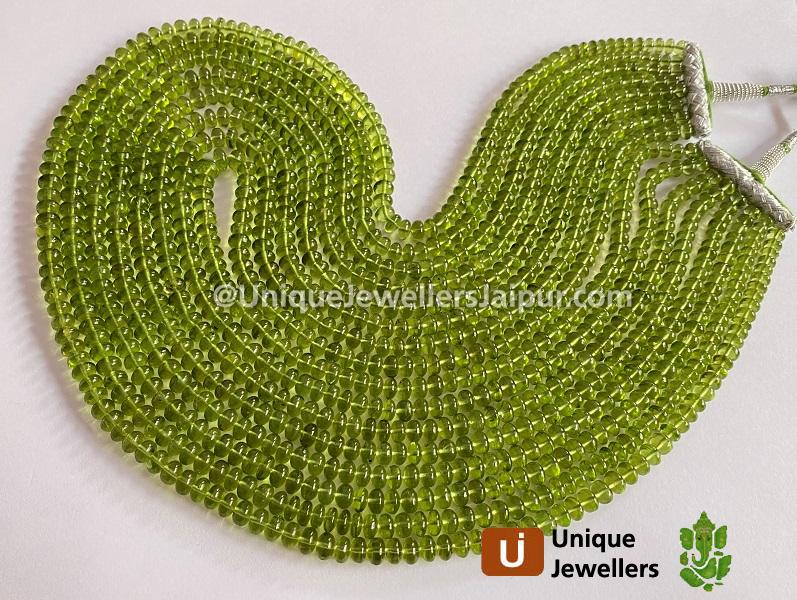 Peridot Smooth Roundelle Beads