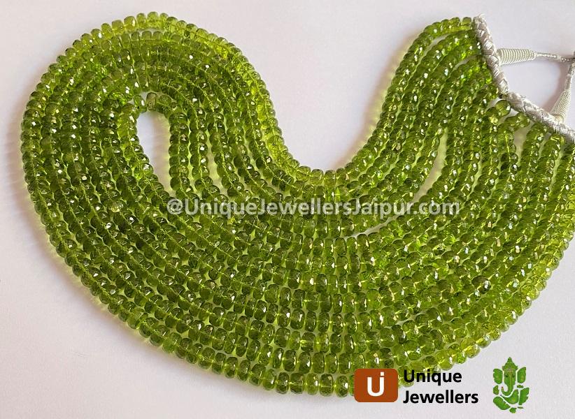 Peridot Far Faceted Roundelle Beads