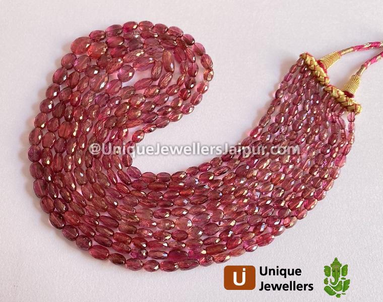 Pink Tourmaline Faceted Oval Beads