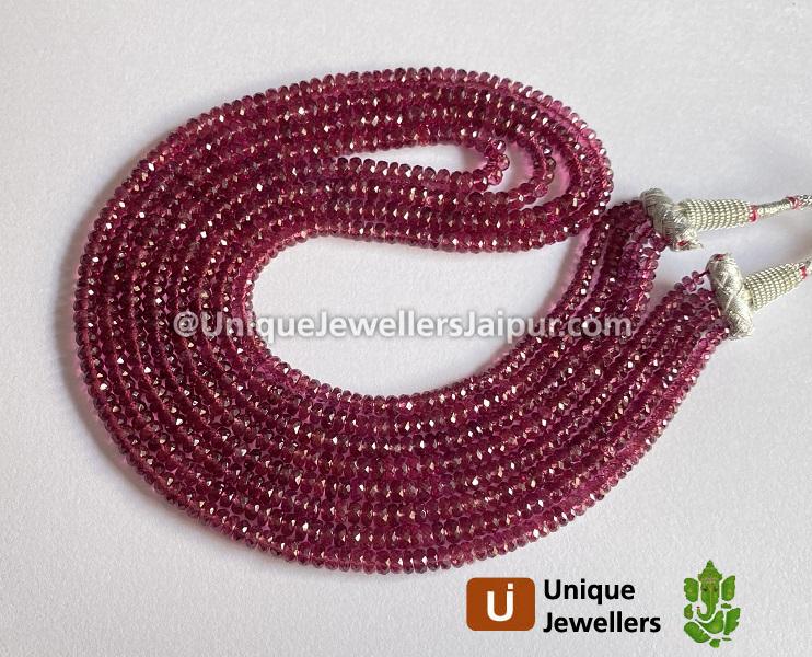 Rubellite Tourmaline Faceted Roundelle Beads