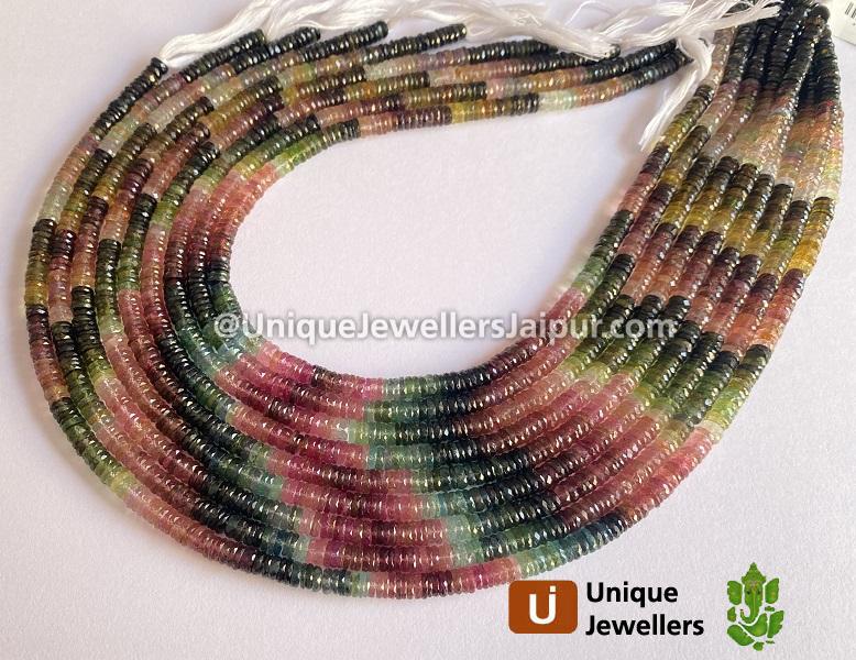 Tourmaline Faceted Tyre Beads