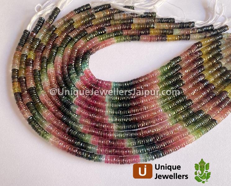 Tourmaline Far Faceted Tyre Beads