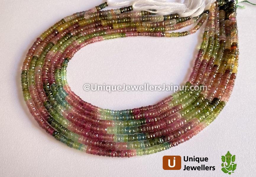 Tourmaline Faceted Tyre Beads