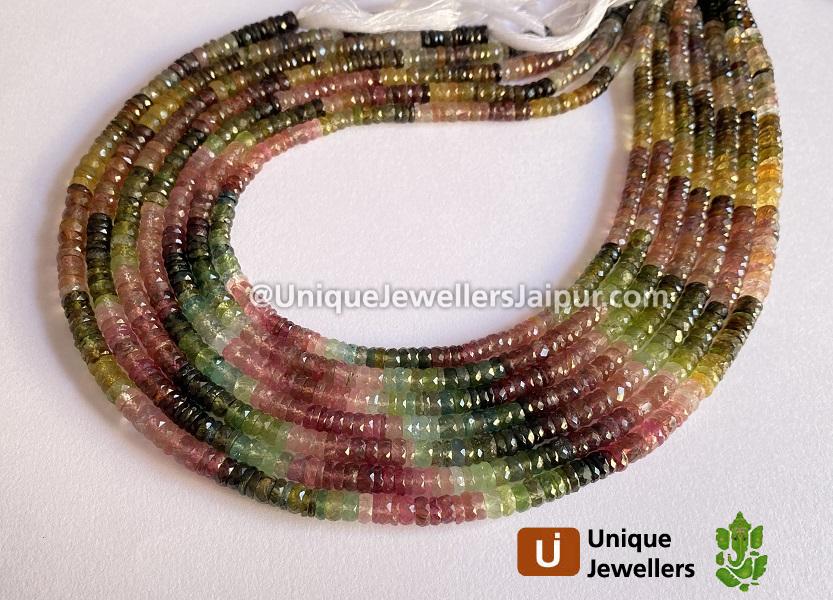 Tourmaline Faceted Tyre Beads