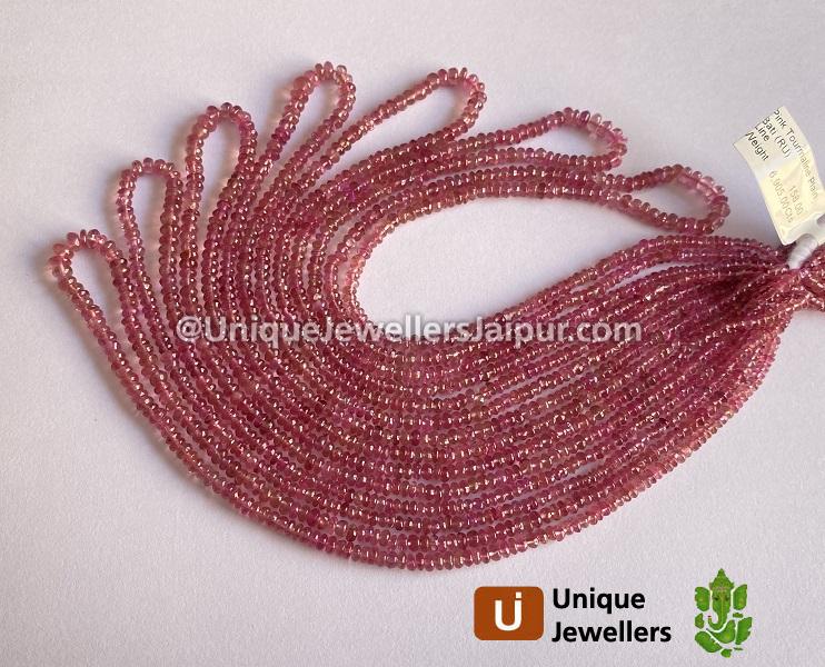 Light Pink Tourmaline Smooth Roundelle Beads