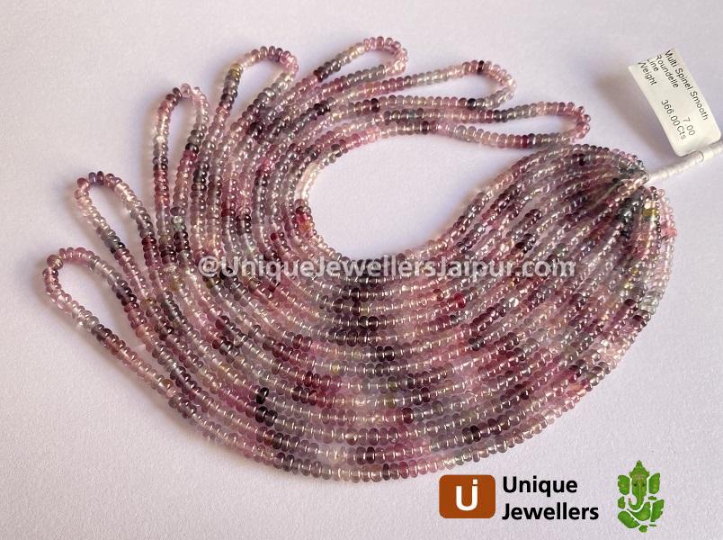 Multi Spinel Smooth Roundelle Beads
