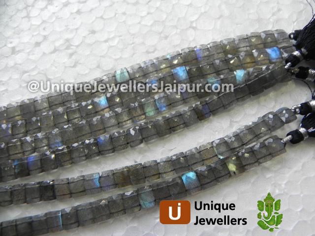 Labradorite Double Drill Chicklet Beads