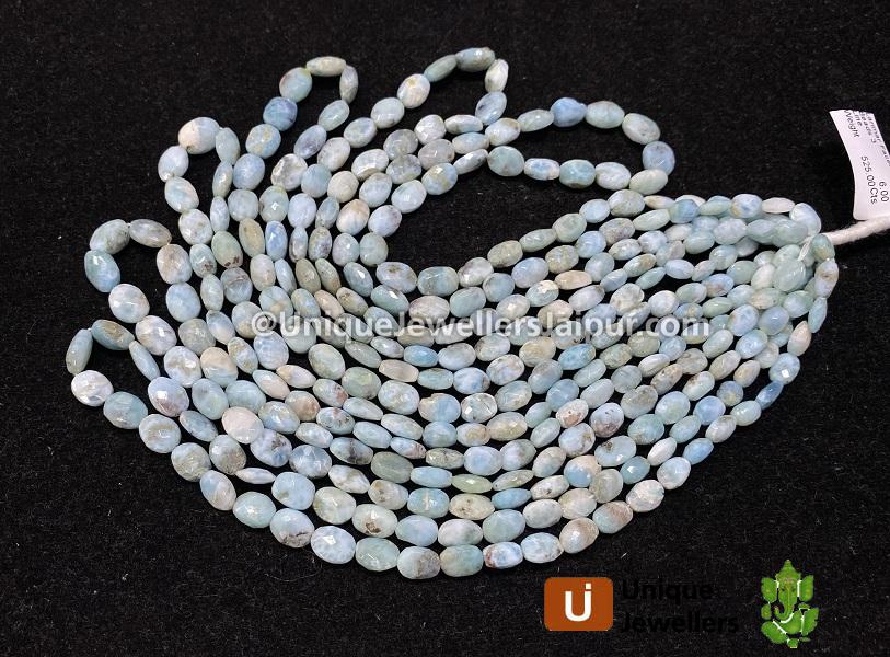 Larimar Faceted Oval Beads